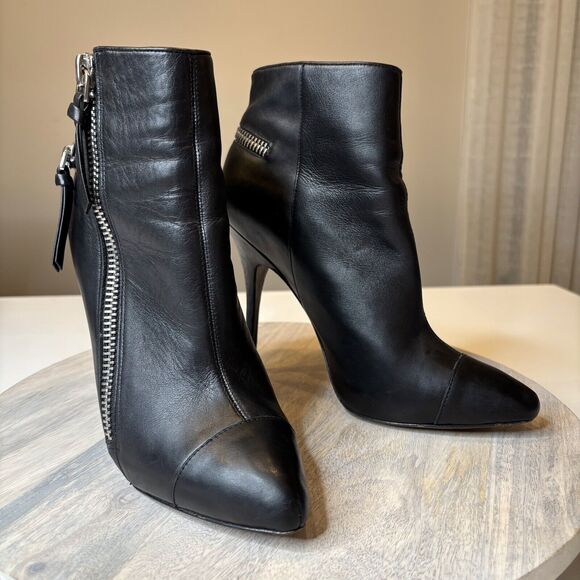 Jean-Michel Cazabat Zoulu Pump Nappy‎ Vintage Black Zipper Bootie US Size 10 - Picture 1 of 12